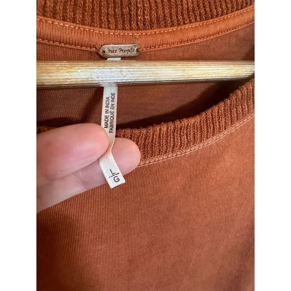 Free People Table for Two Tee Women's Orange Lace Sleeveless Top Size L Casual - Picture 5 of 12